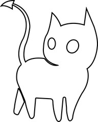 Funny cat icon.Collection of silhouette of funny cats in different poses. Vector illustration isolated on white background. Drawing with children.Halloween damn kittens.Cat is misbehaving and playing.