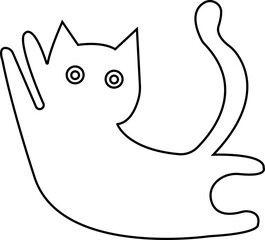 Funny cat icon.Collection of silhouette of funny cats in different poses. Vector illustration isolated on white background. Drawing with children.Halloween damn kittens.Cat is misbehaving and playing.