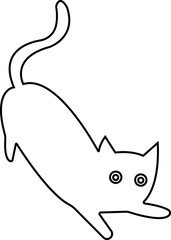 Funny cat icon.Collection of silhouette of funny cats in different poses. Vector illustration isolated on white background. Drawing with children.Halloween damn kittens.Cat is misbehaving and playing.