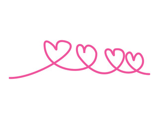 line art pink love symbol design vector illustration on transparent background