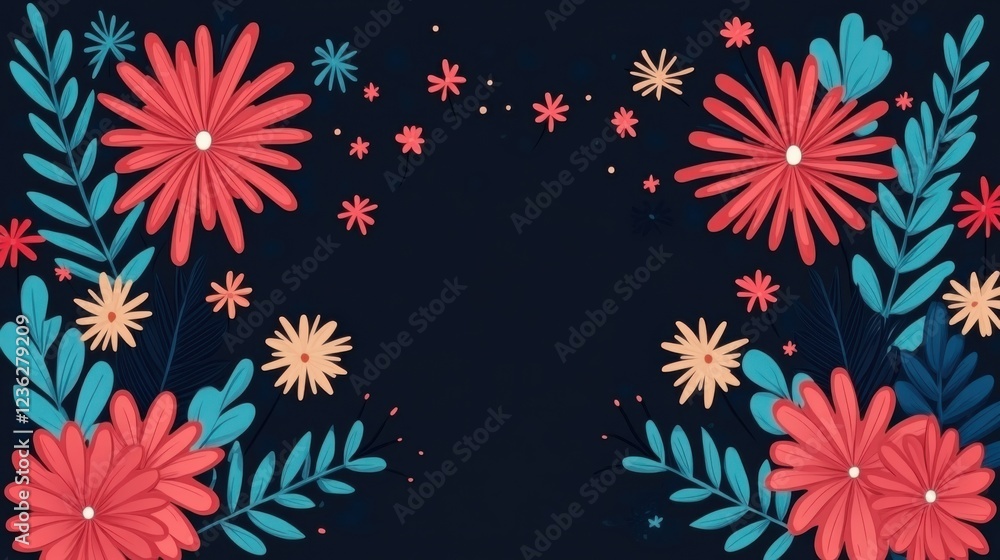 Poster vibrant firework explosion abstract design pattern background colorful and festive firework burst wi