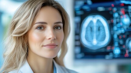 Futuristic healthcare innovation laboratory featuring advanced intelligence technology digital equipment and data analysis tools for medical research and development