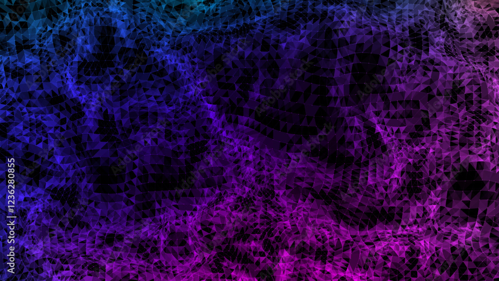 Poster vector digital technology wave with top view. dark cyberspace with colors motion dots and lines. fut