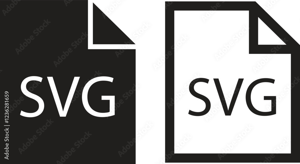 Poster file icons set. format of document on computer flat and line symbols. svg file signs. audio extensio
