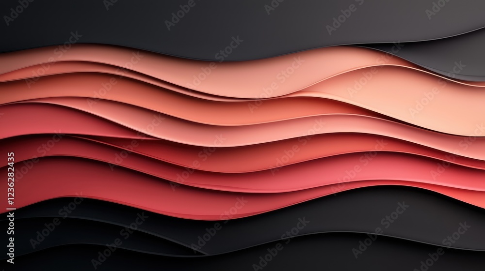 Poster mesmerizing abstract flowing waves of vibrant colors elegant minimalist digital art with fluid curve