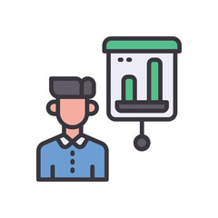 presentation filled color icon. vector icon for your website, mobile, presentation, and logo design.