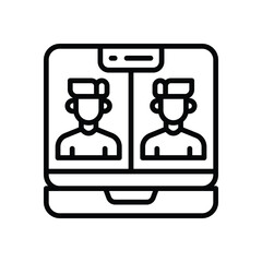 video call line icon. vector icon for your website, mobile, presentation, and logo design.
