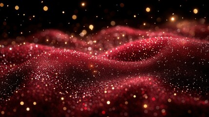 Craft a graphic with an abstract theme of love and tradition using layered, flowing shapes in a warm red palette accented by gold and ivory highlights