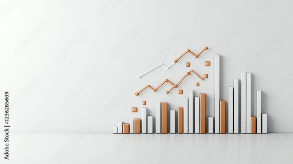 Poster geometric and minimalist business icon or symbol representing data extraction financial analytics an