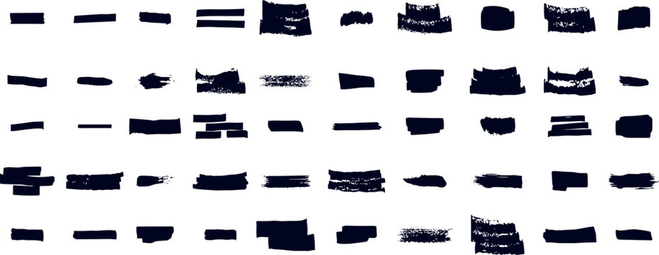 Beautiful and realistic Highlight brush lines. Yellow marker color stroke, brush pen hand drawn underline. Hand drawn collection highlight isolated on black background. 