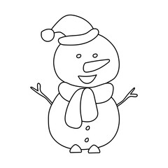 Cartoon Winter Clipart: Kawaii Winter Clipart: Outline Winter Doodle Clipart