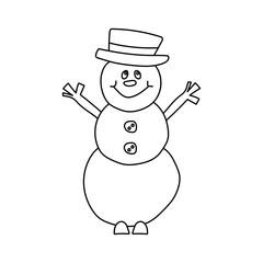 Cartoon Winter Clipart: Kawaii Winter Clipart: Outline Winter Doodle Clipart
