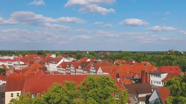 Captivating aerial view of Celle, highlighting the beauty of this quaint German town