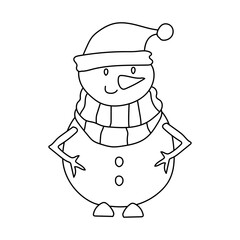 Hand-drawn Winter Clipart: Kawaii Winter Clipart: Outline Winter Doodles