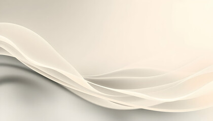Obraz premium Flowing white fabric, smooth curves, gentle waves, soft texture, minimalist, elegant drapery, abstract background, light beige tones, subtle shadows, silky material, graceful folds, ethereal mood, cle