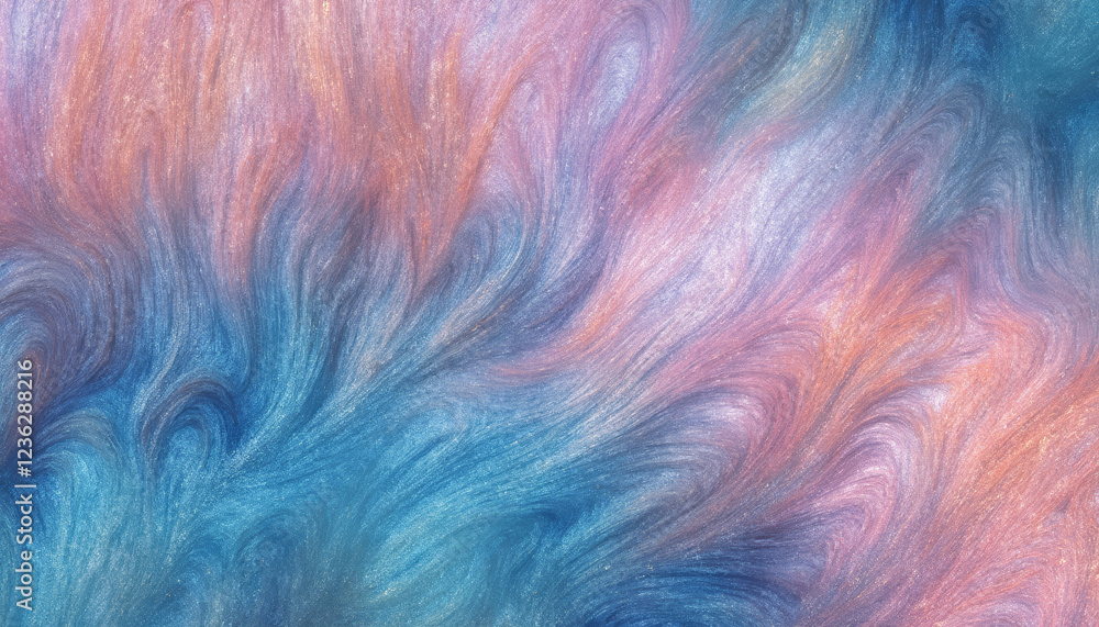 Poster iridescent dyed fur texture with realistic patterns and natural colors