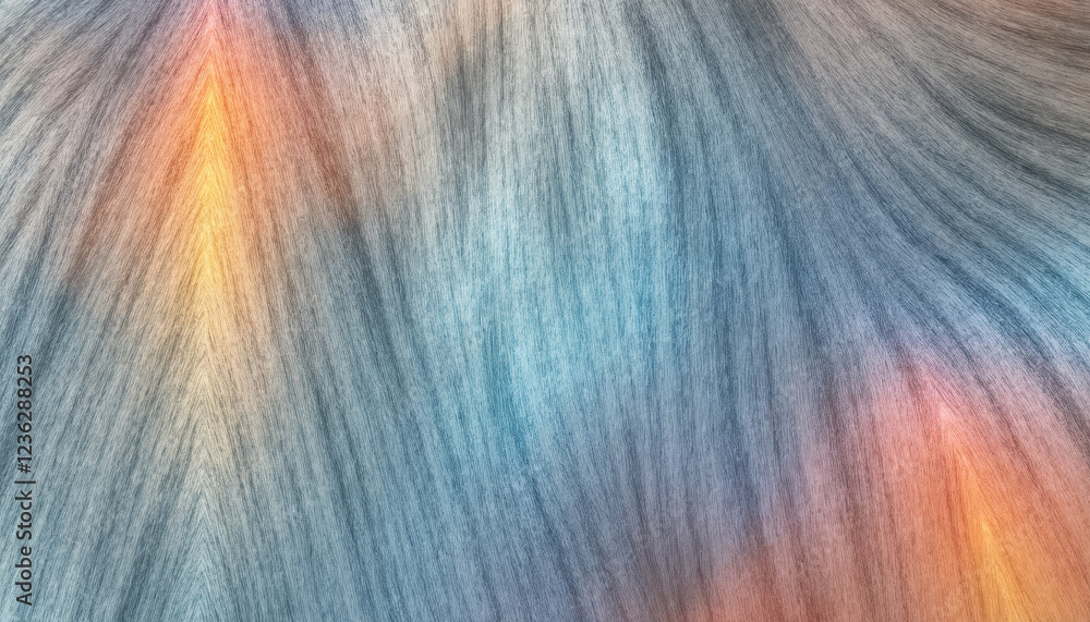 Poster iridescent dyed fur texture with realistic patterns and natural colors