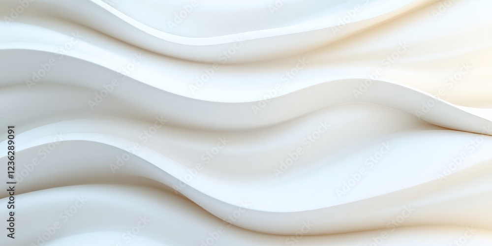 Poster seamless soft, abstract white background with delicate gentle 3d soothing minimal wave pattern