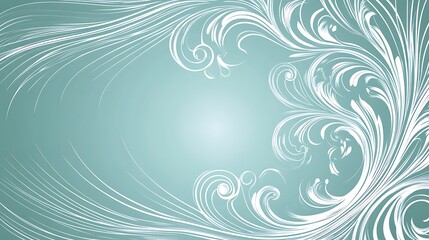 Elegant White Floral Design on Teal Background