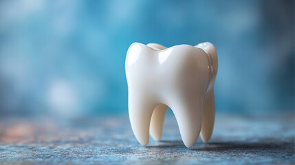 Single Healthy White Tooth Model Dental Care Oral Hygiene Clean body blue teeth smile human shiny   