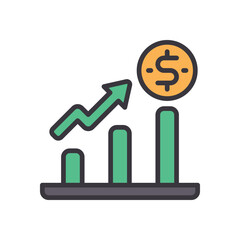 statistic filled color icon. vector icon for your website, mobile, presentation, and logo design.