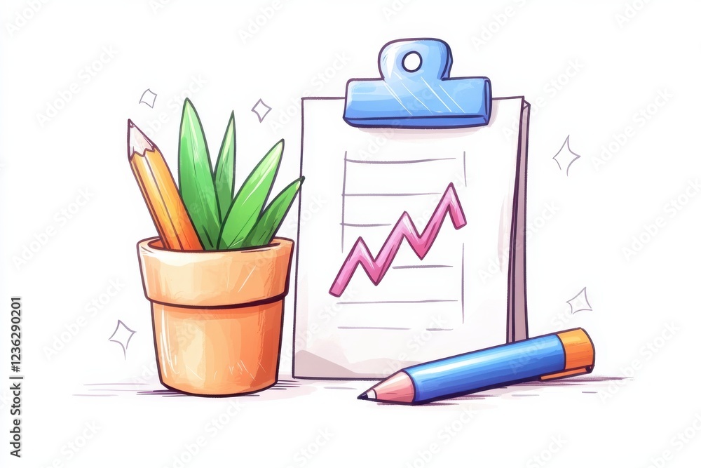 Poster stylized icon or symbol representing financial data analysis business intelligence and strategic dec
