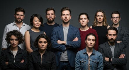 Diverse Group of Young Professionals Portrait Photograph for Teamwork and Leadership Concepts