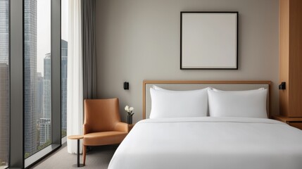 Lavish and Luxurious Hotel Suite Featuring Panoramic Windows with Breathtaking Views of the City Skyline
