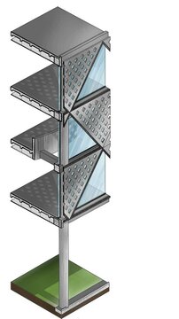 Detalle constructivo de ladrillo. Arquitectura animada 