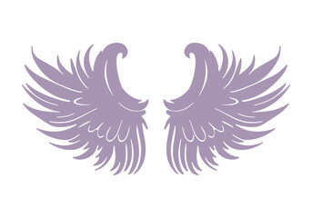 Bird wings silhouette isolated on white. Vector illustration.