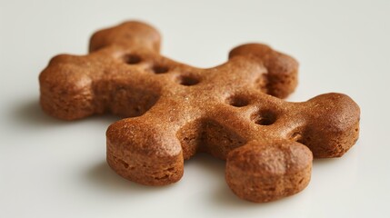 A Detailed Closeup of a Single Delicious Brown Gingerbread Man Cookie
