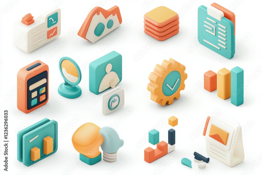 Poster visually captivating icon symbols representing the streamlined process of capital expenditure data r