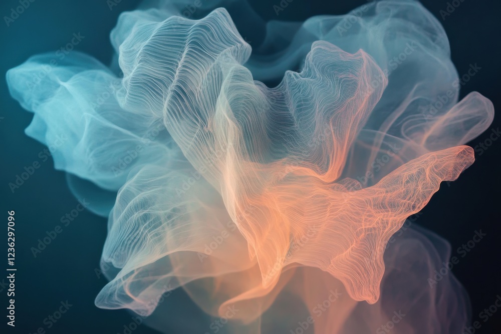 Poster abstract swirling patterns create vibrant colors against a dark background