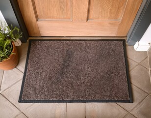 door mat entryway outdoor mat welcome mats entry grey mat brown floor tiles top view