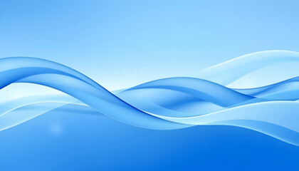 Fototapeta premium Abstract blue waves, flowing curves, dynamic lines, ethereal atmosphere, light and shadow, smooth gradients, aquatic theme, digital art, minimalist composition, peaceful mood, underwater inspired, ele