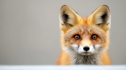 Fototapeta premium A small red fox is staring at the camera