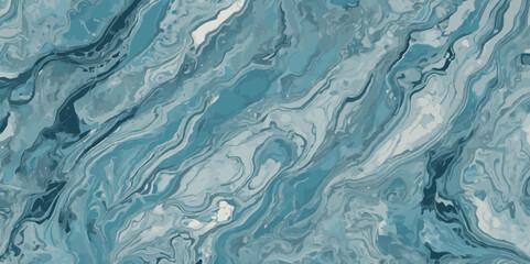 Fototapeta premium Watercolor surface ocean water wave, seamless blue water ocean wave background. Blue water ocean surfing wave. 