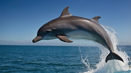 Fototapeta premium Dolphin leaping,ocean wildlife,marine mammal