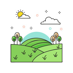 Fototapeta premium meadow icon, meadow vector illustration-simple illustration of meadow, perfect for meadow logos and icons