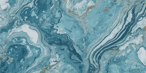 Obraz premium Vector watercolor ocean wave line blue and white background. Ocean sea art with natural template. Seamless soft blue ocean pattern wave water background.