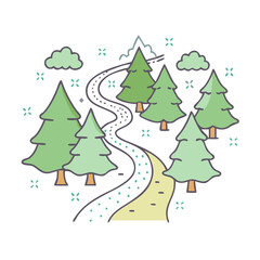 path through forest icon, path through forest vector illustration-simple illustration of path through forest, perfect for path through forest logos and icons