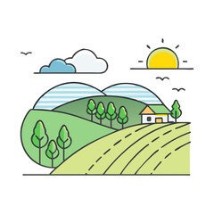 rural landscape icon, rural landscape vector illustration-simple illustration of rural landscape, perfect for rural landscape logos and icons