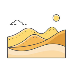 sand dunes icon, sand dunes vector illustration-simple illustration of sand dunes, perfect for sand dunes logos and icons