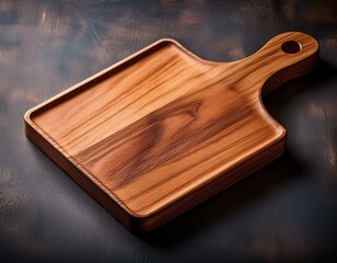 wooden cutting board with textured surface and handle kitchen tool concept