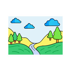 Fototapeta premium valley icon, valley vector illustration-simple illustration of valley, perfect for valley logos and icons