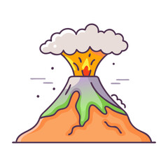volcano icon, volcano vector illustration-simple illustration of volcano, perfect for volcano logos and icons © Waliul