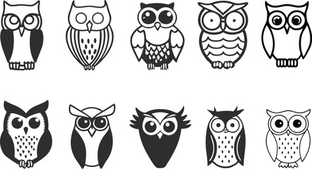 Modern Owl Vector Art Pack - Abstract and Geometric Owl Silhouettes for Creative Designs