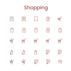Shopping and E-Commerce icons set. E-Commerce, Shopping, Shop, Payment flat icon. E-Business and Online Shopping symbols. Vector