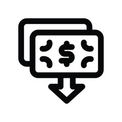 money loss line icon. vector icon for your website, mobile, presentation, and logo design.