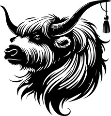 head of a black and white rhino